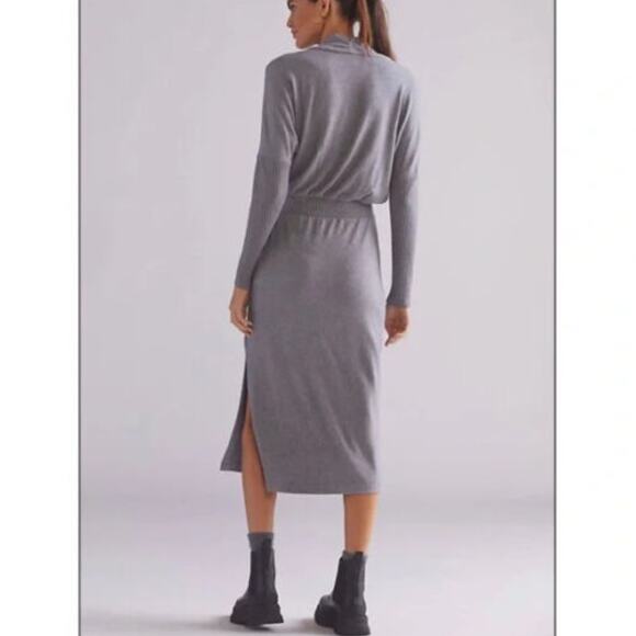 Anthropologie Draped Cowl Neck Gray Maxi Dress - XL - New - Picture 3 of 5
